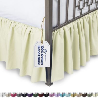 SHOPBEDDING Ruffled Bed Skirt with Split Corners -Day Bed, Bone, 18&#39;&#39; Drop Cotton Blend Bedskirt (Available in and 14 Colors) - Blissford
