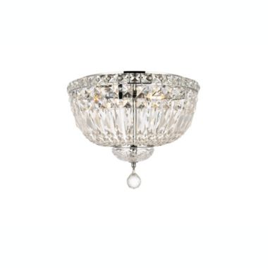 Elegant Lighting Tranquil 4 light Chrome Flush Mount Clear Royal Cut Crystal. View a larger version of this product image.