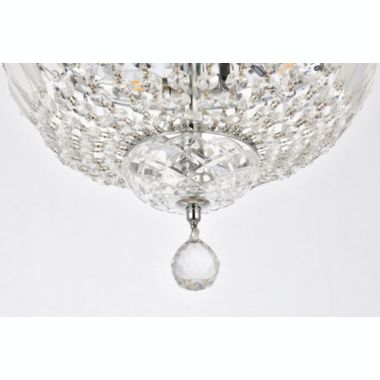 Elegant Lighting Tranquil 4 light Chrome Flush Mount Clear Royal Cut Crystal. View a larger version of this product image.