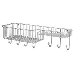 mDesign Metal Wall Mount Entryway Storage Organizer