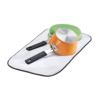 mDesign Kitchen Counter Dish Drying Rack & Microfiber Mat, Set of 2. View a larger version of this product image.