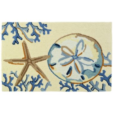Homefires Decorative Indoor/Outdoor Accent Rug La Playa Sand Dollar - 22" X 34". View a larger version of this product image.