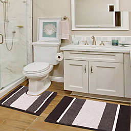 Bath Rug Set 2 Piece for Bathroom Water Absorbent Striped Bath Rugs(20