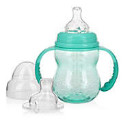 Munchkin Nuby 3 Stage Tritan Wide Neck Grow with Me No-Spill Bottle to Cup, 8 Oz, Aqua Teal