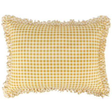 Greenland Home Somerset Ruffle-Trimmed Quilted Reversible Pillow Sham, Standard 20x26-inch, Gold. View a larger version of this product image.