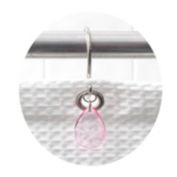 Carnation Home Fashions "Prism" Resin Shower Curtain Hooks - Rose 1.5" x 1.5"