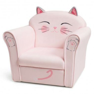 Costway Kids Cat Armrest Couch Upholstered Sofa. View a larger version of this product image.
