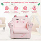 Alternate image 2 for Costway Kids Cat Armrest Couch Upholstered Sofa