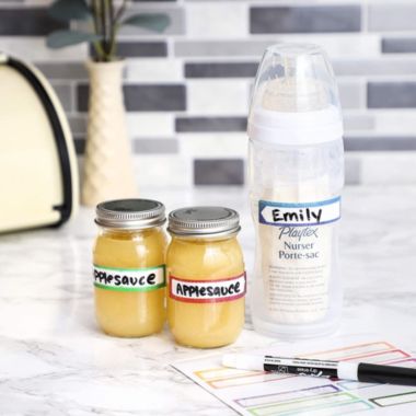 Juvale Name Date Jar Label Stickers for Kids Daycare, Baby Bottles (2.5 x 0.5 In, 208 Pack). View a larger version of this product image.