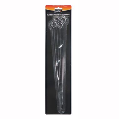 Mr Bar-B-Q 4 Piece Chrome BBQ Skewers 15" Inch Long Easy To Clean 02002YA. View a larger version of this product image.