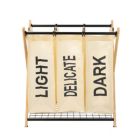 Alternate image 1 for Oceanstar Design Group Oceanstar X-Frame Bamboo 3-Bag Laundry Sorter, White