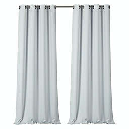 Kate Aurora 100% Hotel Thermal Blackout White Grommet Top Curtain Panels - 50 in. W x 84 in. L, White