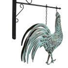 Alternate image 3 for Contrast Metal Verdigris Copper Rooster Wall Bracket Hanging Sculpture Outdoor Home Decor