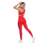 Alternate image 2 for White Mark Women's Racer Back Sports Bra & Mesh Leggings Set