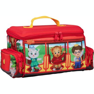 Daniel Tiger's Neighborhood- Insulated Durable Lunch Bag Tote for Kids, Reusable Heavy Duty Lunch Box w Handle and Mesh Pocket for Back to School - Trolley with Friends. View a larger version of this product image.