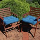 Alternate image 1 for Sunnydaze Indoor/Outdoor Replacement Square Tufted Patio Chair Seat and Back Cushions - 20" - Blue - 2pk