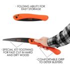 Alternate image 1 for Bahco PG72 Folding Outdoor Garden X17 Pruning Metal Hand Saw, Orange, 15.5"