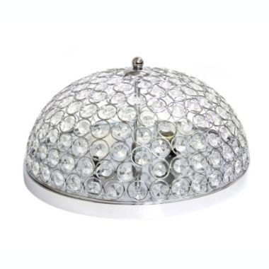 Elegant Designs Home Decorative 2 Light Elipse Crystal Flush Mount Ceiling Light - Chrome. View a larger version of this product image.