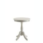 Alternate image 0 for HomeRoots Furniture Solid Wood Round Pedestal Side Table with 4 Stylish Knee Legs, White - 18" x 18" x 22"