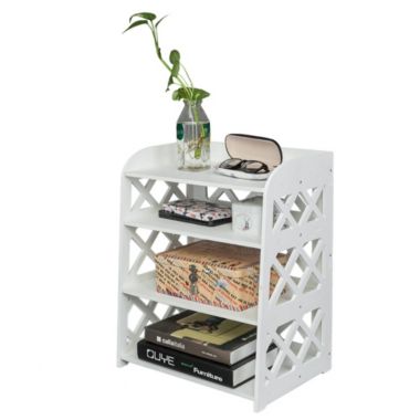 Inq Boutique Wood Plastic Board 4-storey Locker Bedside Cabinet Tea Table Coffee Table White RT. View a larger version of this product image.