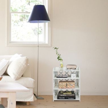 Inq Boutique Wood Plastic Board 4-storey Locker Bedside Cabinet Tea Table Coffee Table White RT. View a larger version of this product image.