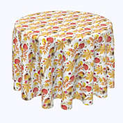 Fabric Textile Products, Inc. Round Tablecloth, 100% Polyester, 90" Round, Fall Time Fruits & Leaves