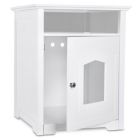 Alternate image 2 for Arf Pets Designer Enclosed Cat Litter Box Furniture House with Table, Cat Washroom Hidden House Enclosure, White