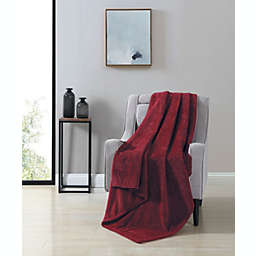 Kate Aurora Ultra Soft & Plush Herringbone Fleece Throw Blanket Covers - Burgundy Color