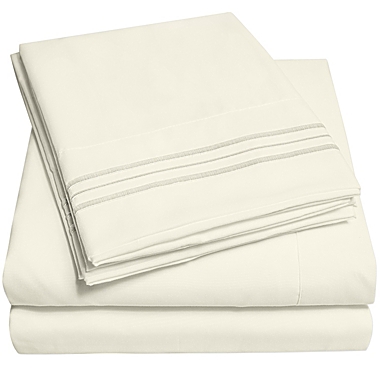 Sweet Home Collection   4-Piece Bed Sheets Set - Luxury Bedding Set, EXTRA DEEP pocket - Cal King, Ivory. View a larger version of this product image.