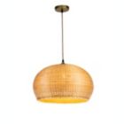 Alternate image 1 for ELE Light & Decor Victoria 1-Light Beige Pendant Design Pendant Light with Rattan Shade