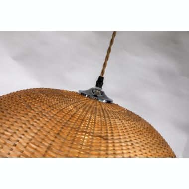 ELE Light & Decor Victoria 1-Light Beige Pendant Design Pendant Light with Rattan Shade. View a larger version of this product image.