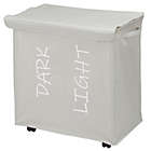 Alternate image 2 for mDesign Divided Laundry Hamper Basket with Lid, Fabric Handles