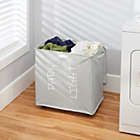 Alternate image 3 for mDesign Divided Laundry Hamper Basket with Lid, Fabric Handles