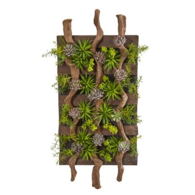 Nearly Natural 41" Mixed Succulent Artificial Living Wall. View a larger version of this product image.