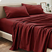 Bare Home Sheet Set - Premium 1800 Ultra-Soft Microfiber Sheets - Double Brushed - Hypoallergenic - Wrinkle Resistant (Burgundy, Queen)