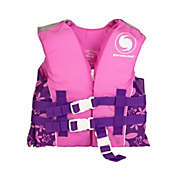 Swim Central Pink and Purple Floral Child Life Jacket Vest with Handle - Up to 50lbs