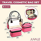 Alternate image 2 for Glamlily 3 Piece Portable Cosmetic Bag Set, Travel Makeup Organizer (Pink, 3 Assorted Sizes)