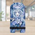 Alternate image 1 for Designocracy Tiger in the Garden Cell Phone Stand Wildlife Decor Wood Mobile Tablet Holder Charging Station Organizer - 892096-JB