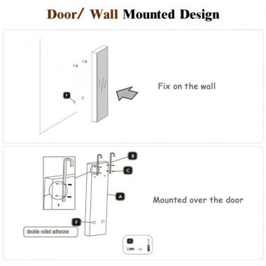 Hooya Imp.& Exp.  Wall and Door Mounted Mirrored Jewelry Cabinet with Lights. View a larger version of this product image.