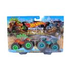Alternate image 0 for Hot Wheels Monster Trucks 1 64 Scale Demolition Doubles, Motosaurus vs Mega Wrex