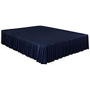 PiccoCasa Basic Lightweight Bed Skirt, Brushed Polyester Microfiber Pleated Dust Ruffle Solid Color Bed Ruffle with 14 inch Drop Easy to Put On Navy Blue Queen Size