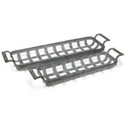 Cheungs Decorative Set of 2 Square Woven Metal Tray With Side Handles