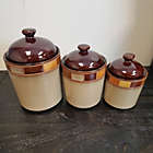 Alternate image 3 for Gibson Elite Casa Estebana 3 Piece Stoneware Storage Canister Container Jar Set