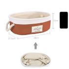 Alternate image 2 for PiccoCasa Fabric Storage Bins, Storage Baskets with Cotton Handles Foldable Storage Bins Laundry Clothes Towel Box Organizer W Drawstring Closure for Home Shelves Closet Orange 14.2"x10.8"x4.7"