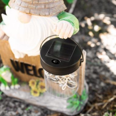 VP Home Welcome Gnome with Lantern and Frog Solar Powered LED Outdoor Decor Garden. View a larger version of this product image.
