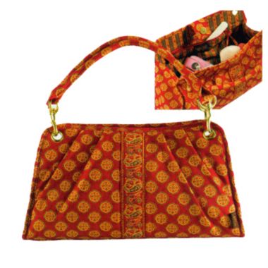 Ganz Maggi B French Country Red Mosaic Quilted East West Handbag. View a larger version of this product image.
