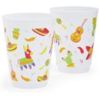 Alternate image 3 for Blue Panda Fiesta Party Supplies, Reusable Plastic Cups (16 Pack)
