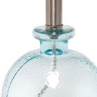 Alternate image 3 for Elegant Designs Textured Glass Table Lamp with Fabric Drum Shade - Clear Blue