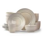 Alternate image 0 for Elama Market Finds 16 Piece Round Stoneware Dinnerware Set in Embossed White