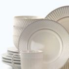 Alternate image 3 for Elama Market Finds 16 Piece Round Stoneware Dinnerware Set in Embossed White